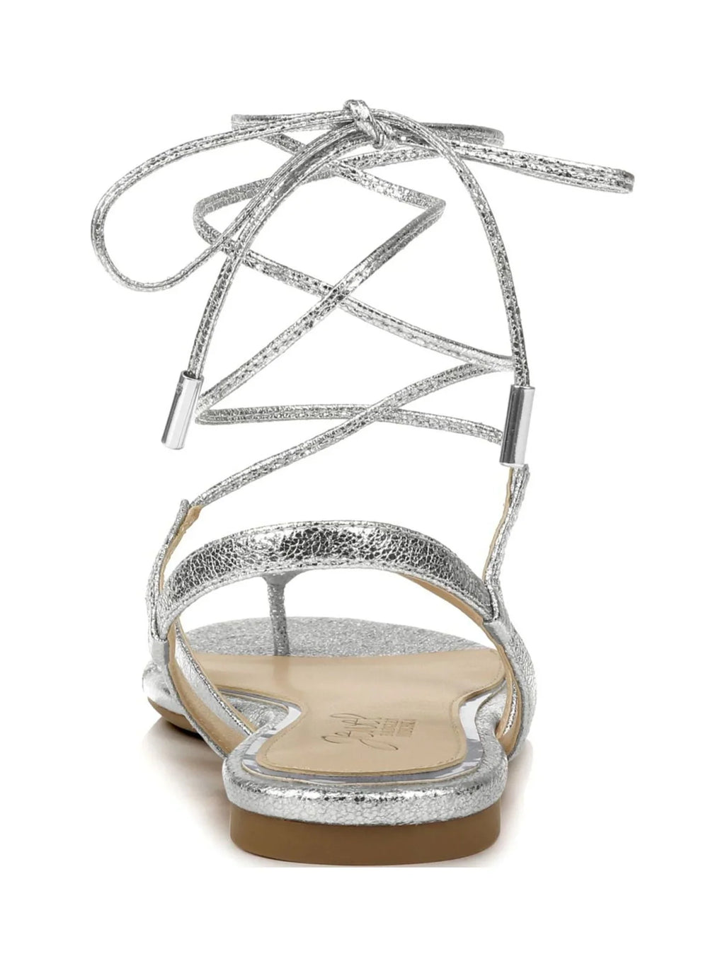 8 Ankle Strap Nolana MISCHKA Womens Silver Toe BADGLEY Lace-Up Dress Thong Padded Sandals Round