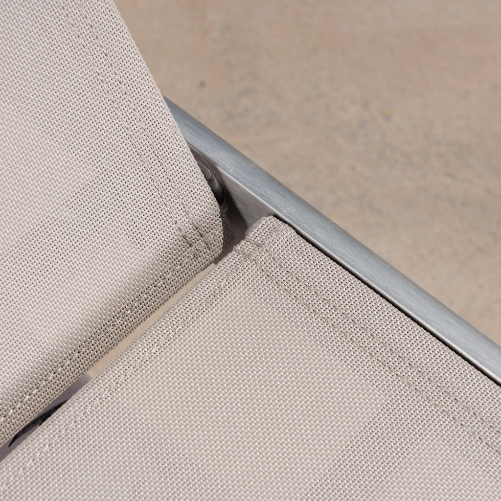 and Armless Outdoor Aluminum and Mesh Gray Lounge, Studio GDF Adjustable Silver Chaise Bay Crested