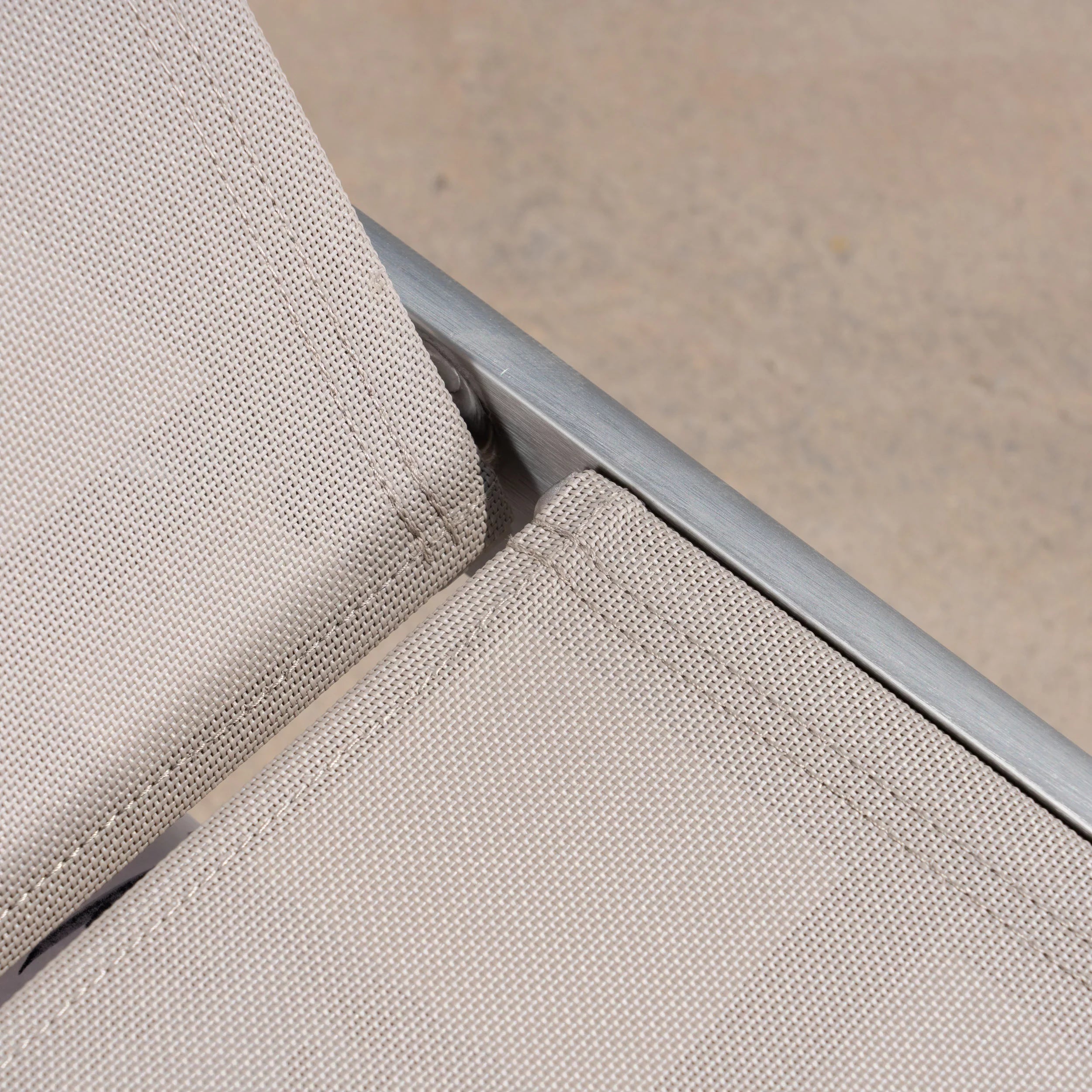 and Armless Outdoor Aluminum and Mesh Gray Lounge, Studio GDF Adjustable Silver Chaise Bay Crested