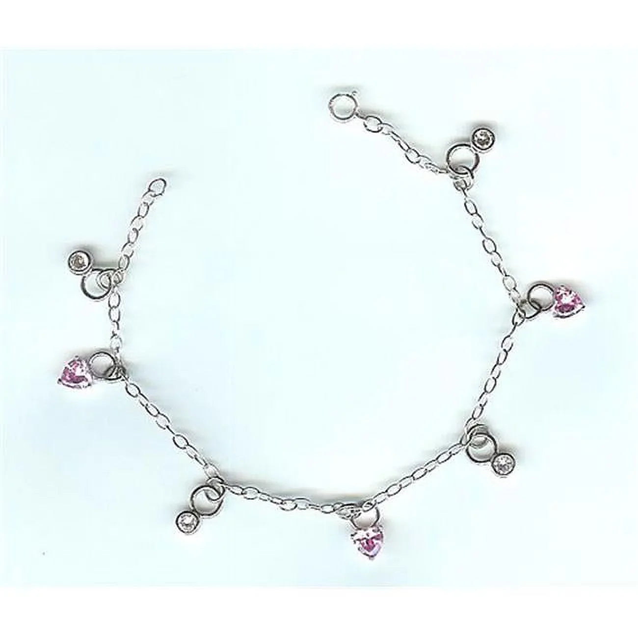 Pink Jewelry & Silver Designer Sterling Charm CZ Bracelet