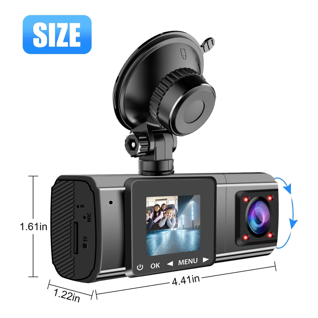GPS with Inside 64G Cam 1080P and Dash Front 3 Camera Vehicle