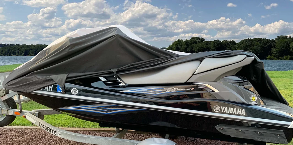 Sea-Doo Bombardier JET 155 for Sea Black/Grey GTI SUPER / SE Ski SKI Doo Trailerable Cover Compatible 2011-2017 PWC Cover HEAVY-DUTY 600D Jet