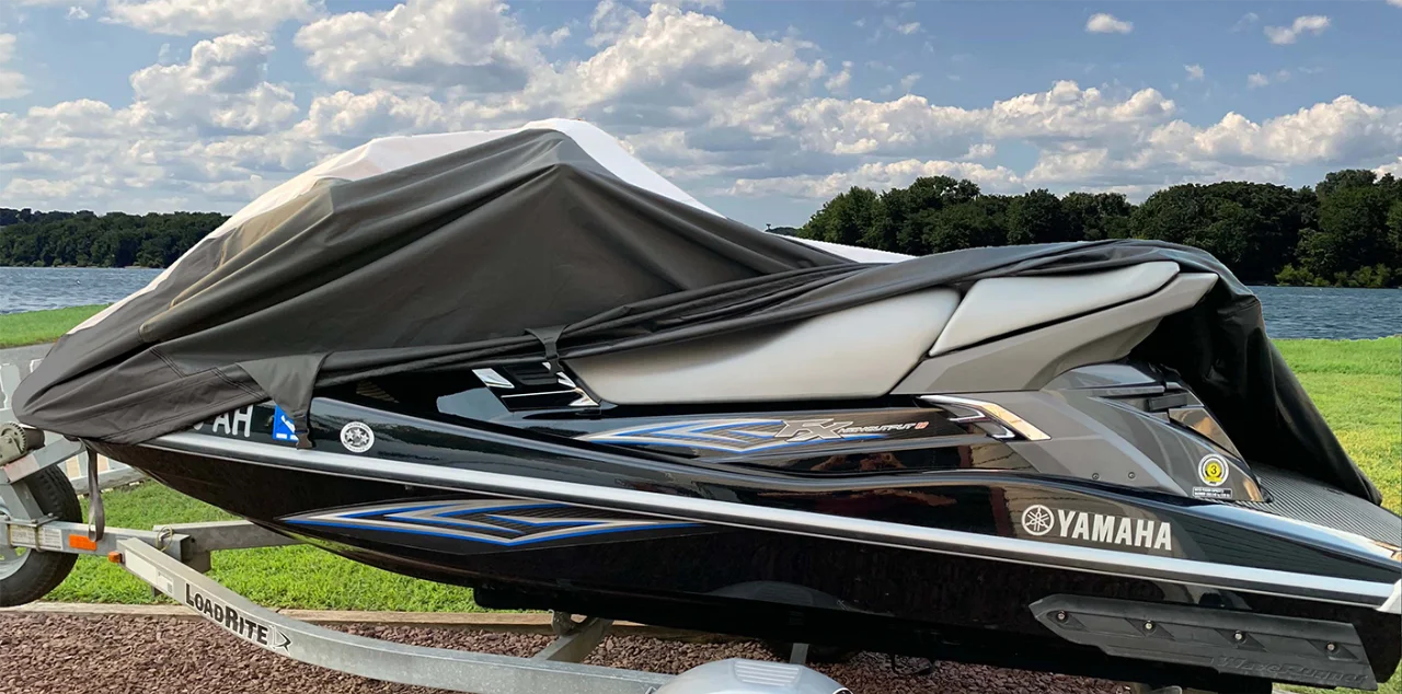 Ski VX 2007-2014 WaveRunner TOP JETSKI THE Jet Watercraft HEAVY-DUTY Compatible OF Cover LINE Cover Yamaha Black/Grey Deluxe for SUPER