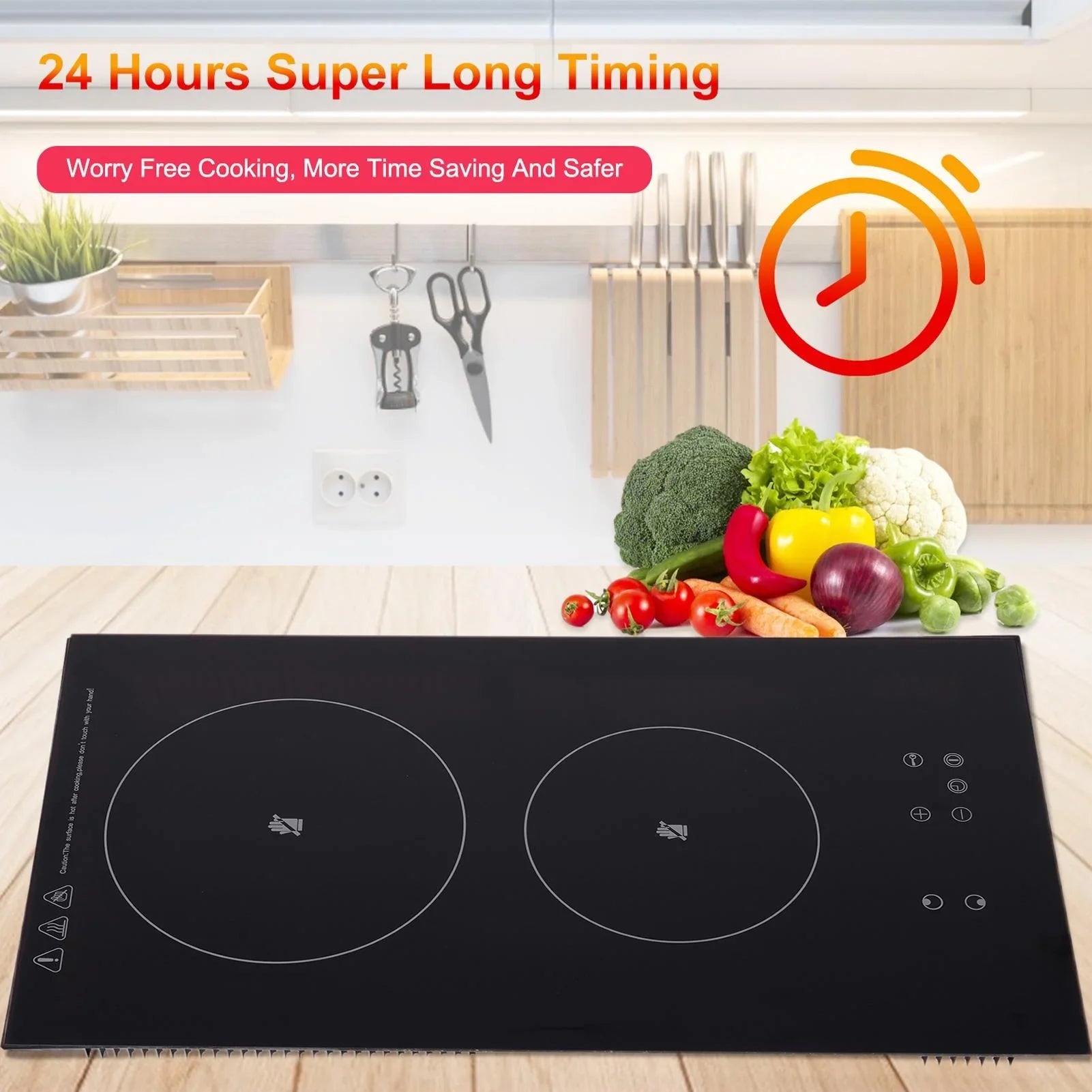 Vertical Cookware Cook, | Cooktop 110V Ceramic 2 for Countertop Simmer, Burner Stove Electric Top Most Steam, WAASOSCON Glass Induction and Fry Portable Burner Induction Slow |