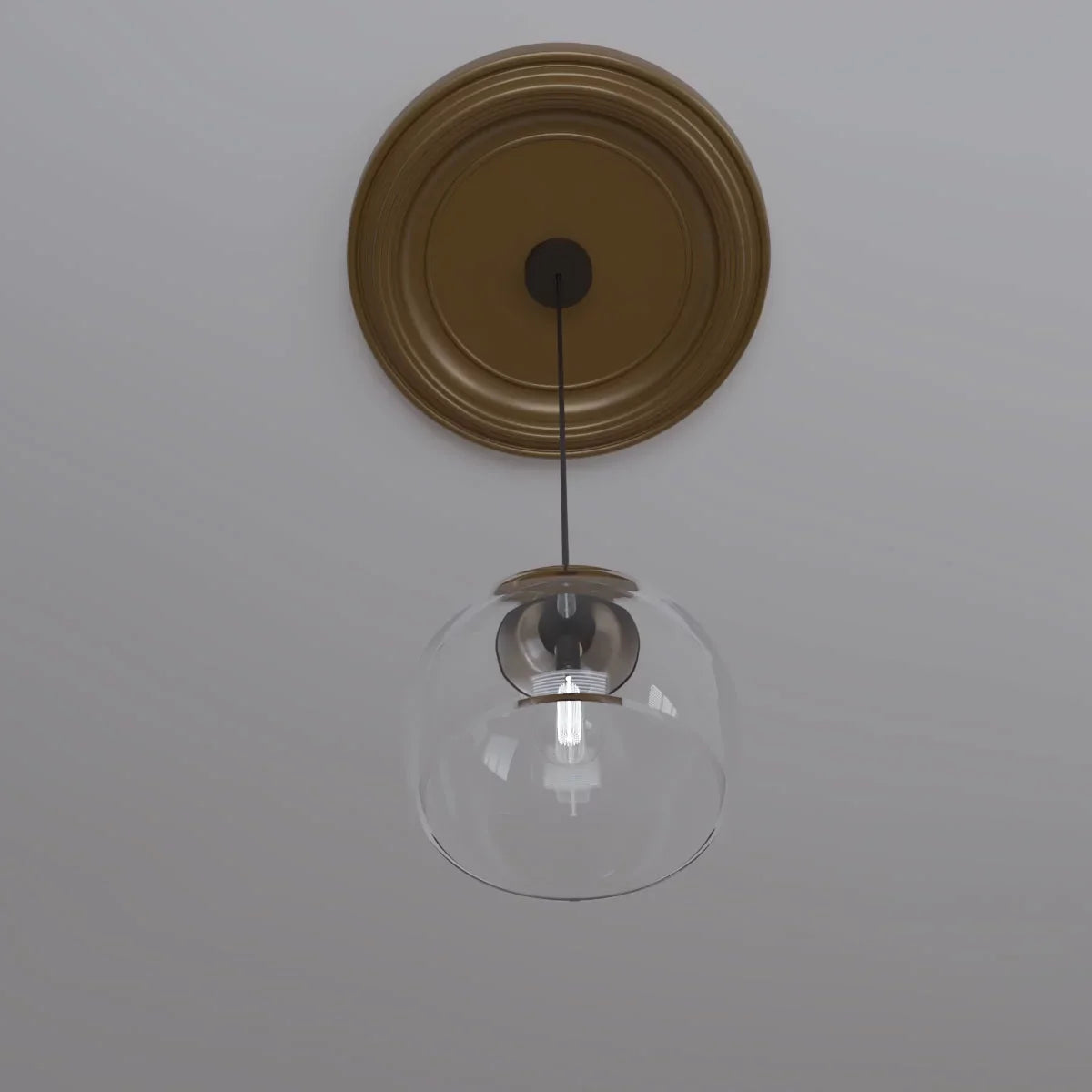 Ekena 3 Rush x Thermoformed to Gold Traditional Canopies (Fits 13 Millwork 1 up 1/2"), 22"OD PVC Medallion Ceiling Metallic 1/2"P x 1/2"ID