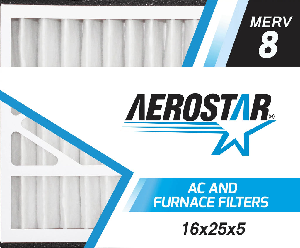 16x25x5, Box MERV Replacement 8, Air 16x25x5 Aerostar of 2 Filter, Air Bear Pleated