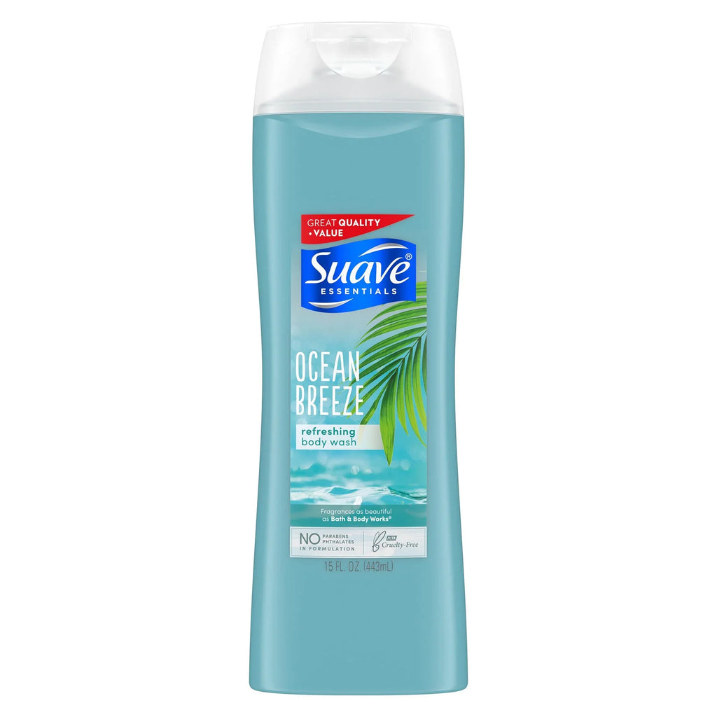 Vitamin Body Algae oz, Suave of 6 Breeze Ocean Skin Sea Hydrated, Wash with and For Smooth Extract 15 Pack Essentials E