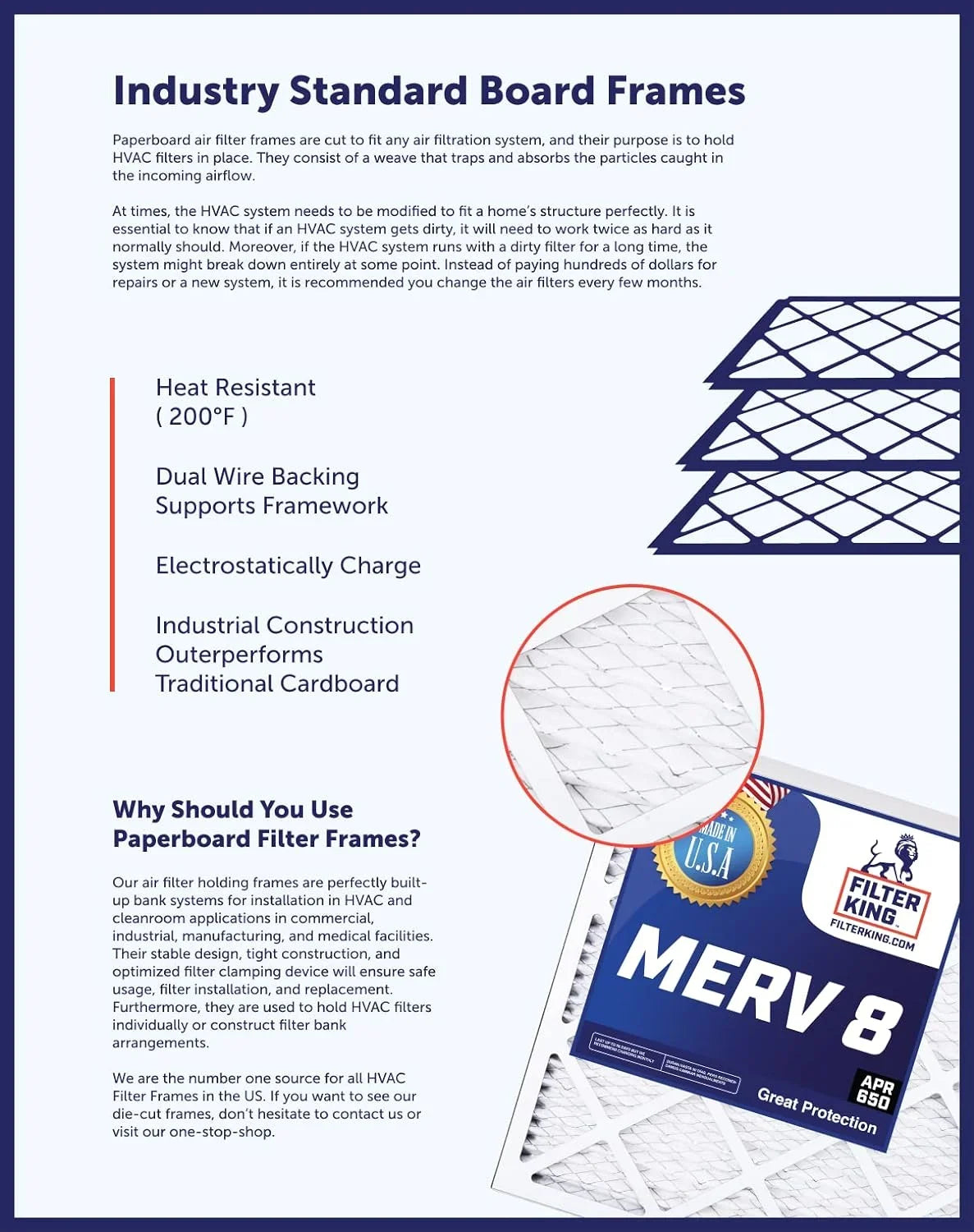 4-PACK 8 USA | MERV x | HVAC Pleated Actual 8x48x1 Air .75" King MADE | 48 Filter Filter 8 | x Furnace Filters Size: IN A/C