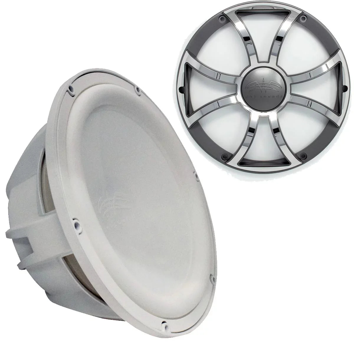 Wet Subwoofer Ohm Grill Gunmetal Sounds Stainless - Revo & Steel Subwoofer 4 Grill 12" & White -