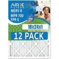 in USA MPR FILTERS MERV AIRX Air & 18x24x1 - Filters Filter to of Furnace by Rating, FPR 12 8 5 Pack 700 Comparable Made AIR. WICKED CLEAN