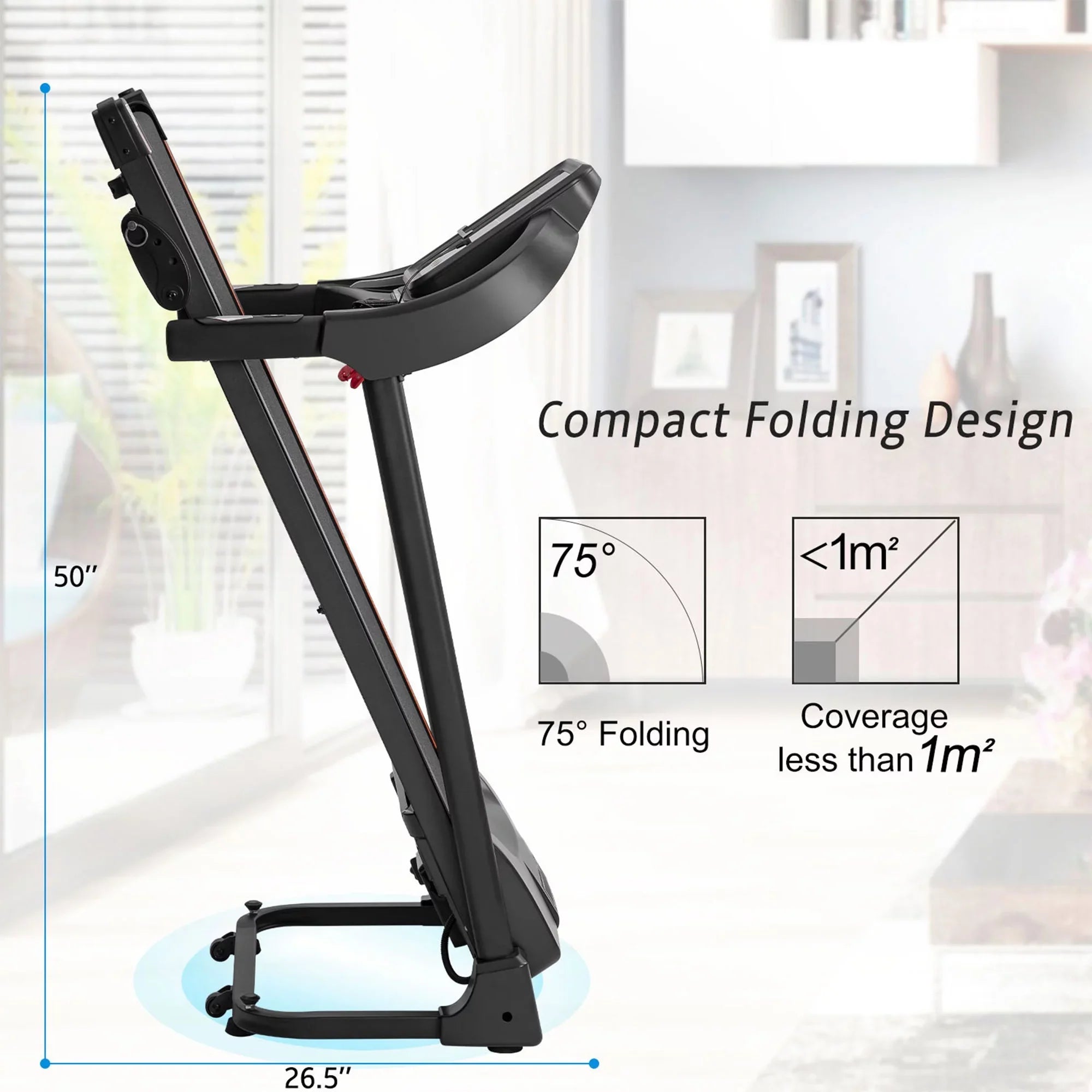 with Motorized Incline Folding Adjuster Easy and Machine Running Audio Treadmill Compact Jogging Speakers