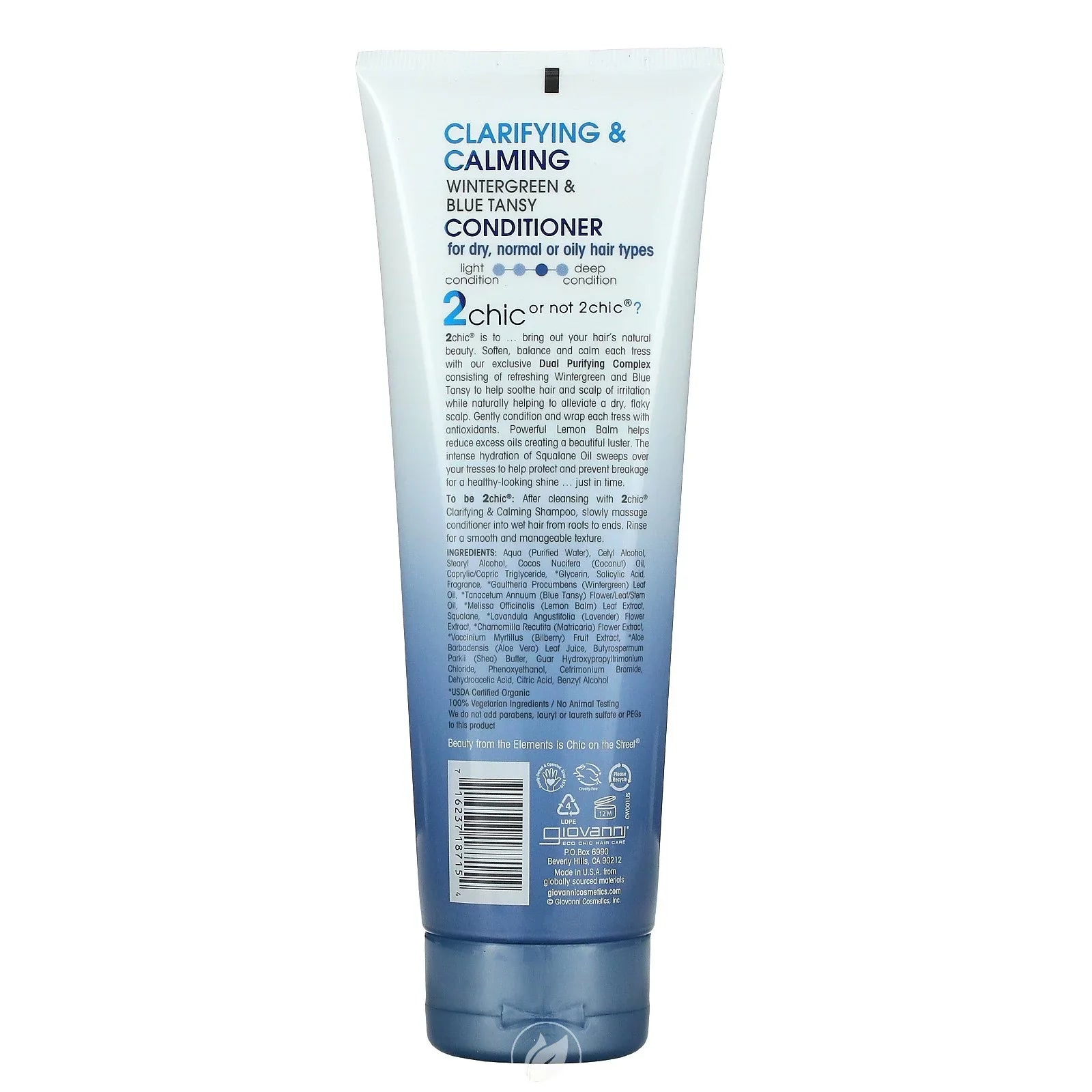 2 Wintergreen + Clarifying Ml), & Oz Fl Blue Tansy, Pack 8.5 (250 Calming of 2Chic, Conditioner, Giovanni,
