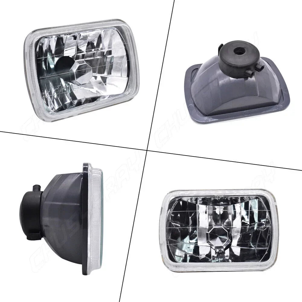 For 7x6" 5X7" Wrangler Headlights Jeep XJ 1984-2001 LED YJ 2x 1986-1995 Cherokee
