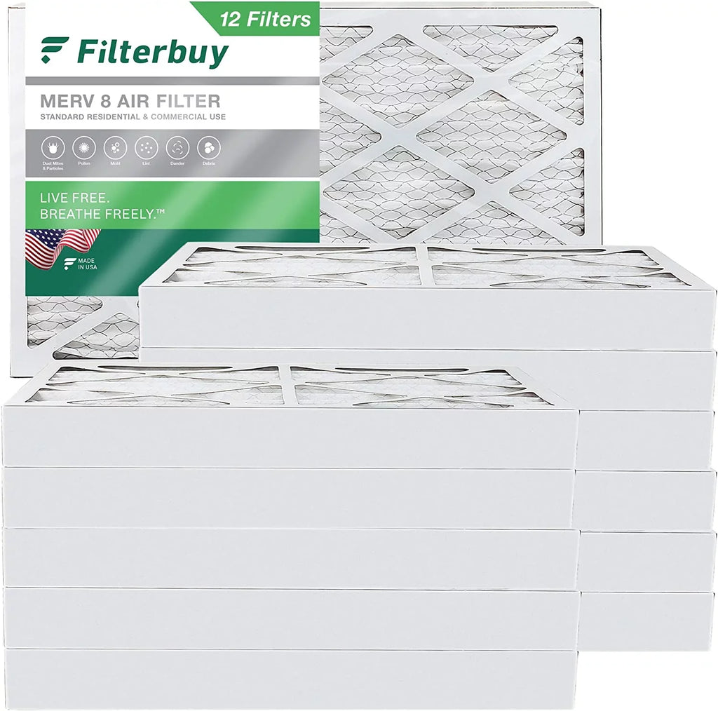8 MERV 10x25x4 Filterbuy Pleated Filters Air Furnace AC HVAC (12-Pack)