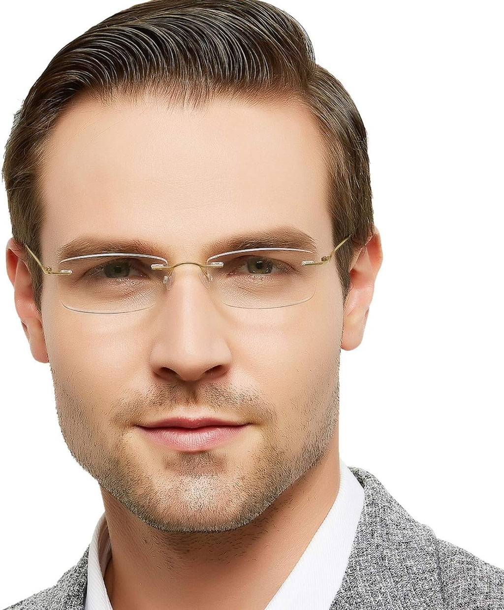 Titanium 1.75 1.75 1.5 2.5 with Women OCCI Clear 1.25 2.75 Trendy 2.25 Reader CHIARI For magnification Frameless 3.0 Lens Reading 3.5 2.0 Men 1.0 Glasses