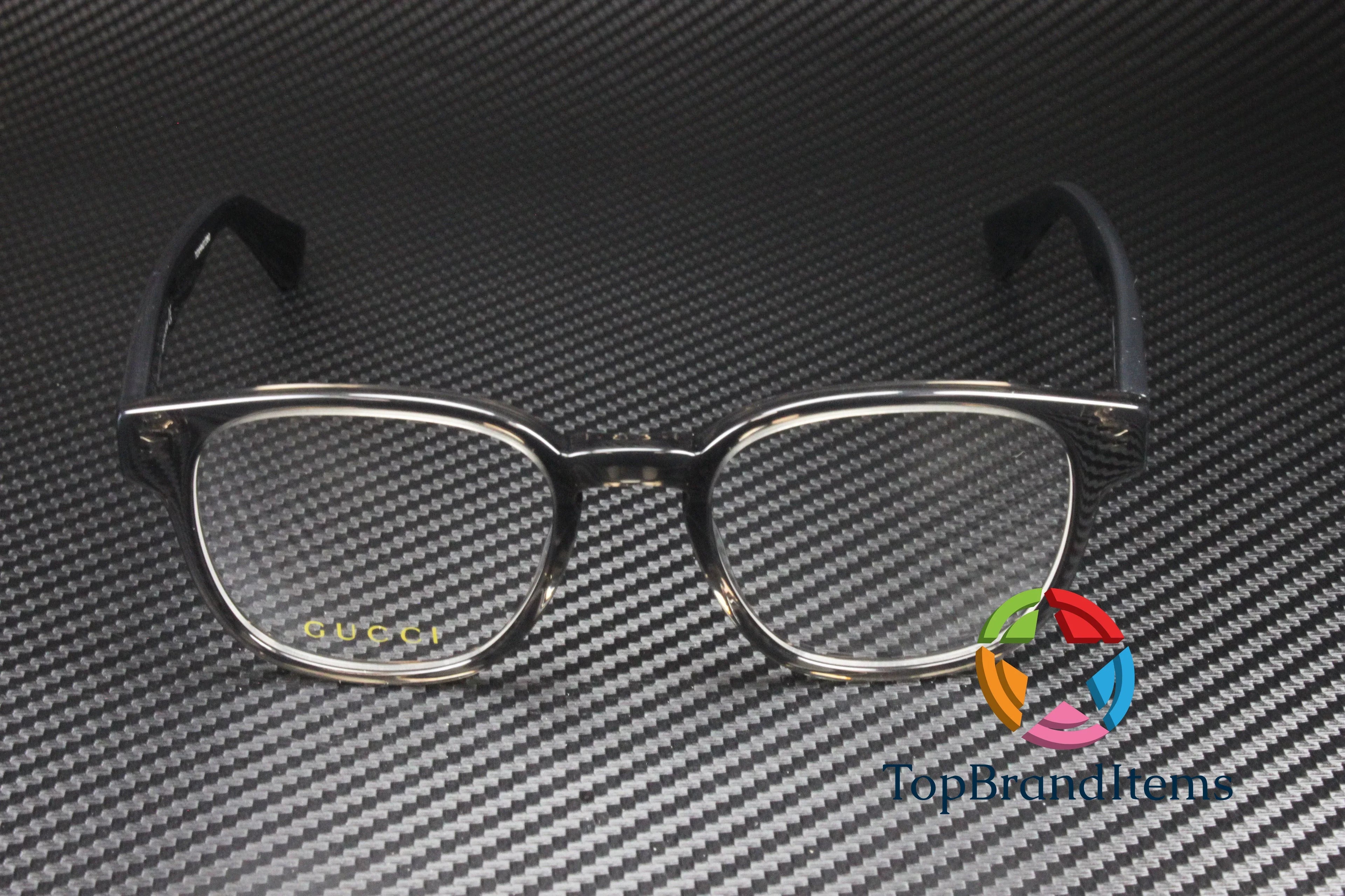 mm Rectangular Eyeglasses 004 Men's Square GUCCI 49 Lens Grey Shiny Demo GG0927O