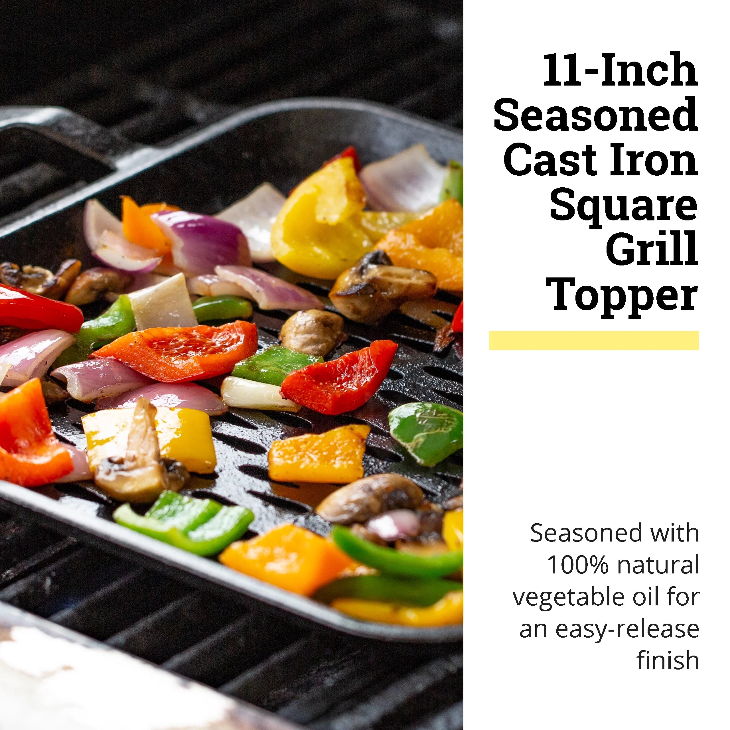 Lodge LC11SGT 11 Grill Topper inch Iron Cast Square