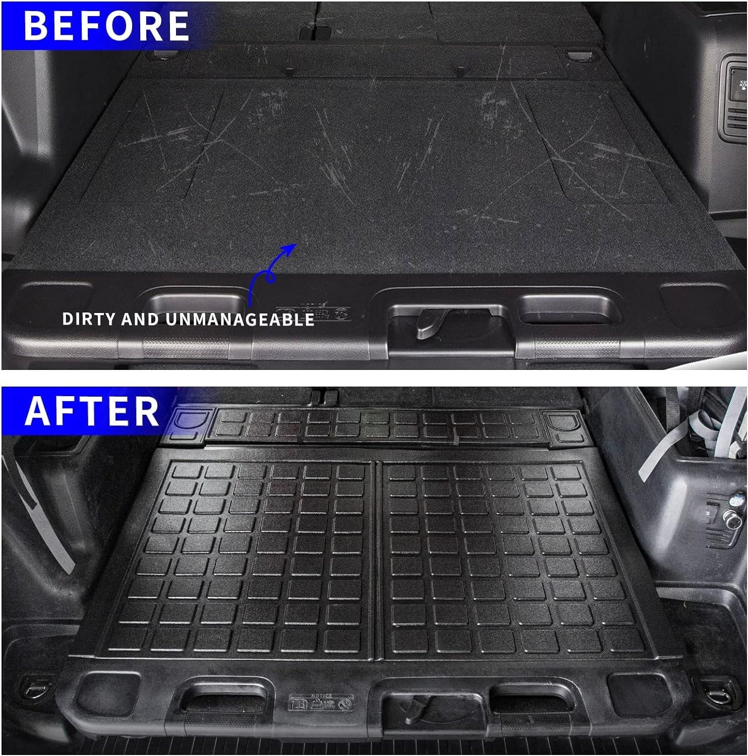 with Compatible 4Runner Toyota Cargo Trunk Mats,Fit (Trunk 2023 + Cargo Rongtaod Floor with Tray) 2013-2024 Mats Mat Liner Floor Sliding Liner Accessories 4 Mat Seats Trunk 5 Runner Mats