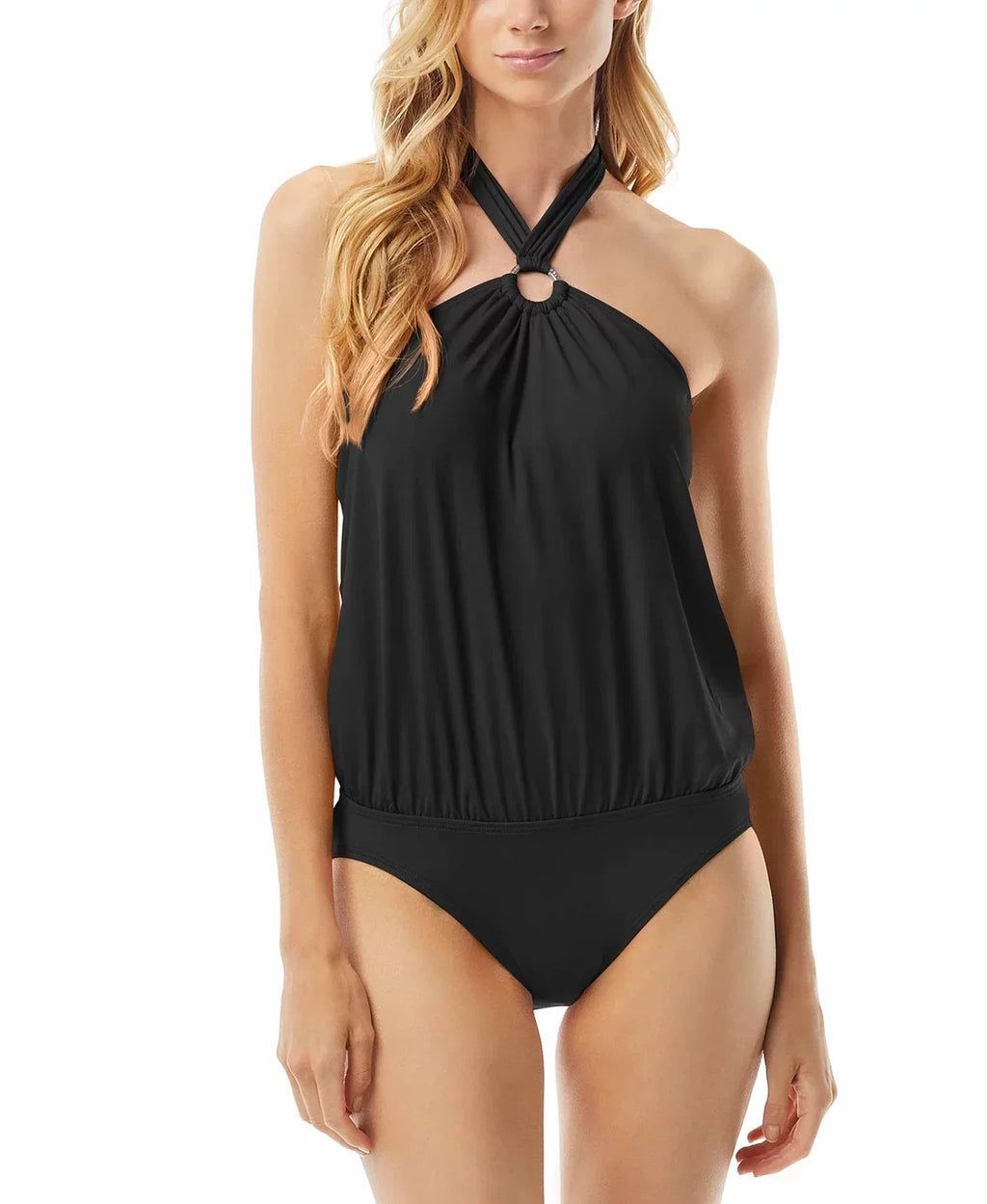 One-Piece Halter MICHAEL Blouson Swimsuit MICHAEL KORS