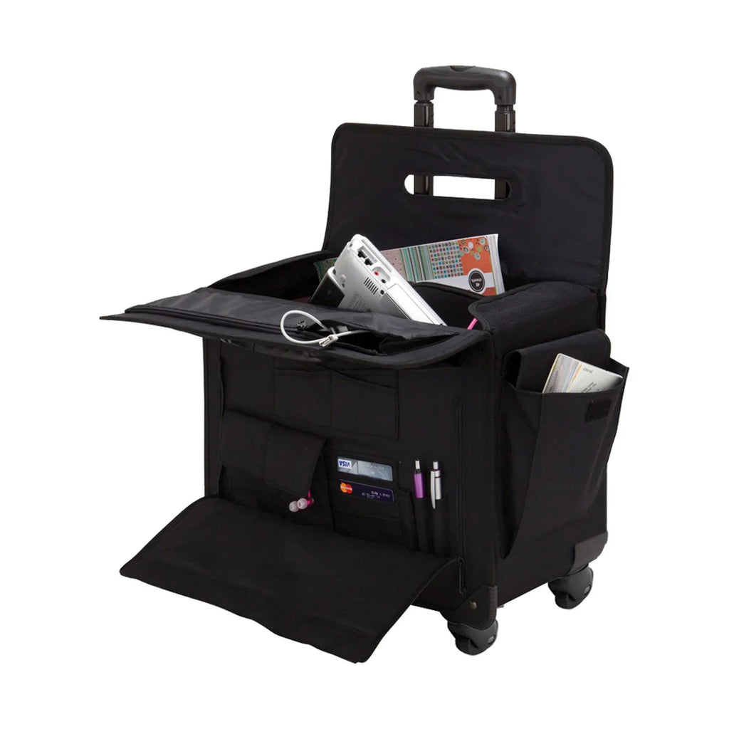 4 COMPU/TABLET SALES SPINNER SAMPLE CASE WHEELED