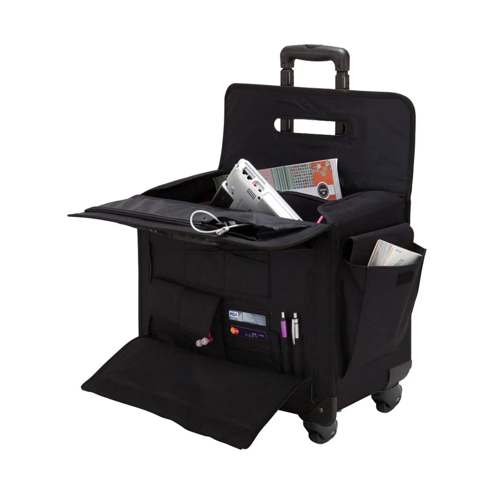 4 COMPU/TABLET SALES SPINNER SAMPLE CASE WHEELED