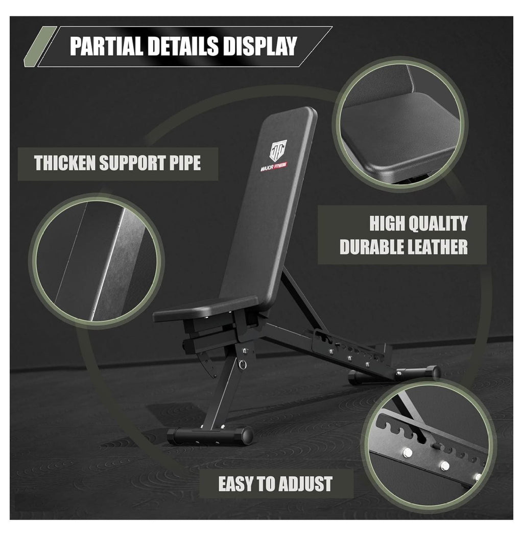 and and Workouts, Bench Weight Lifting, Capacity and Press Strength Fitness Major for Adjustable Weight Positions Gym Bench,1300 Press Bench Training 32 Garage Bench Home LBS