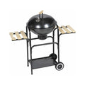 Dcenta Working Camping Picnic, Tables with Stand BBQ 38 Barbecue Smoking, Grill Garden, Party, Hiking, Steel and Wheels for Side Height Cooking, Patio 2 Charcoal Grilling, Inch