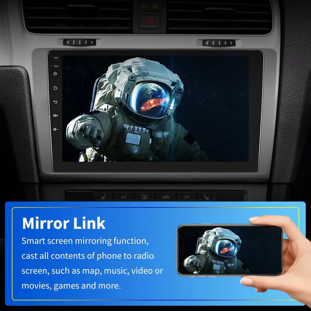 Double Radio 2022 Navigate Link, Touch Stereo 10.1 With Android Din Camera(2+16GB) Screen Bluetooth Inch GPS FM, Car Backup Mirror