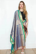 Silk Brocade Stole Meadow Lavender