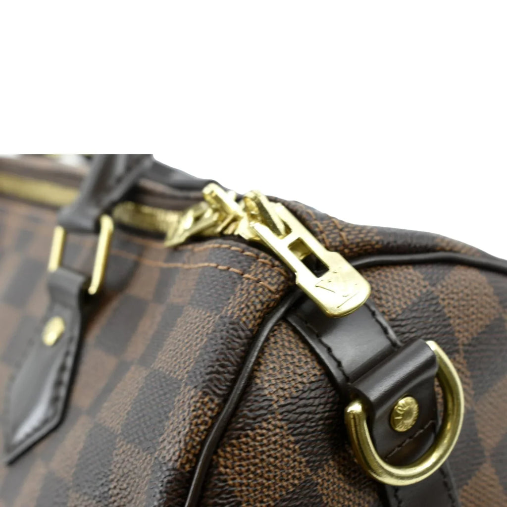 Shoulder Speedy LOUIS Pre-owned Bag Damier Ebene Bandouliere Brown VUITTON 30