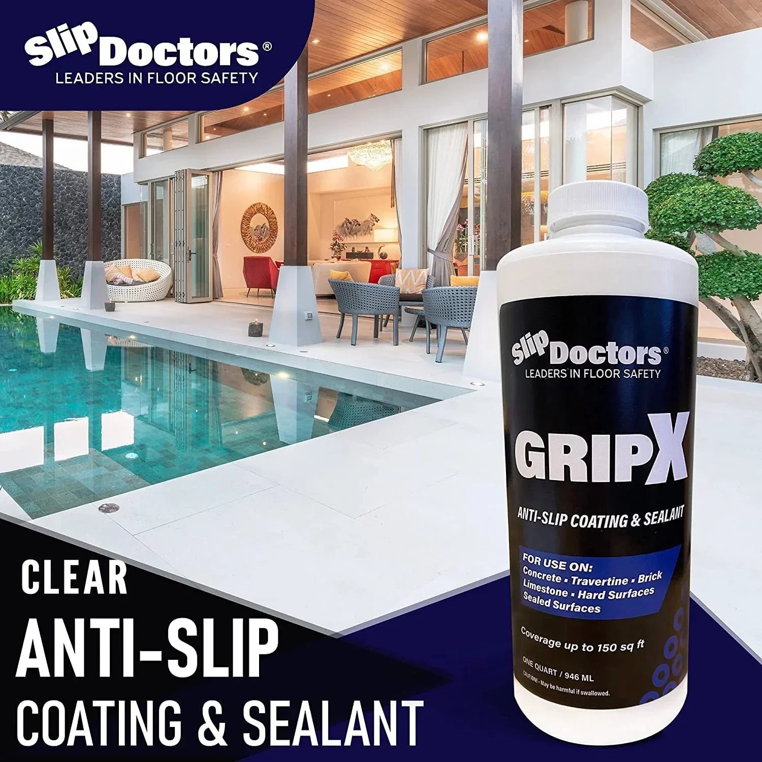 Non-Slip Outdoor Concrete Tiles, Indoor Coating GripX and for and Sealant