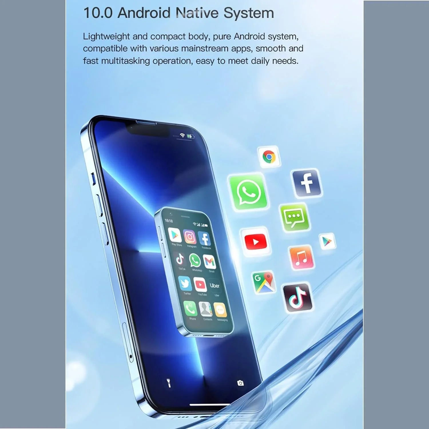 Smartphone for Kids Dual ROM Phone Phone Unlocked 10.0 Mini 2GB Smallest Mobile 3inches Broisae XS16 Phone 4G Phone Mini Android Cell World Mini Sim (Purple) 16GB Ram