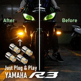 Bulbs Front LED Turn (fits (4pcs) Bright Signal Rear YZF 2019~2021) Yamaha + 2022 Super R3