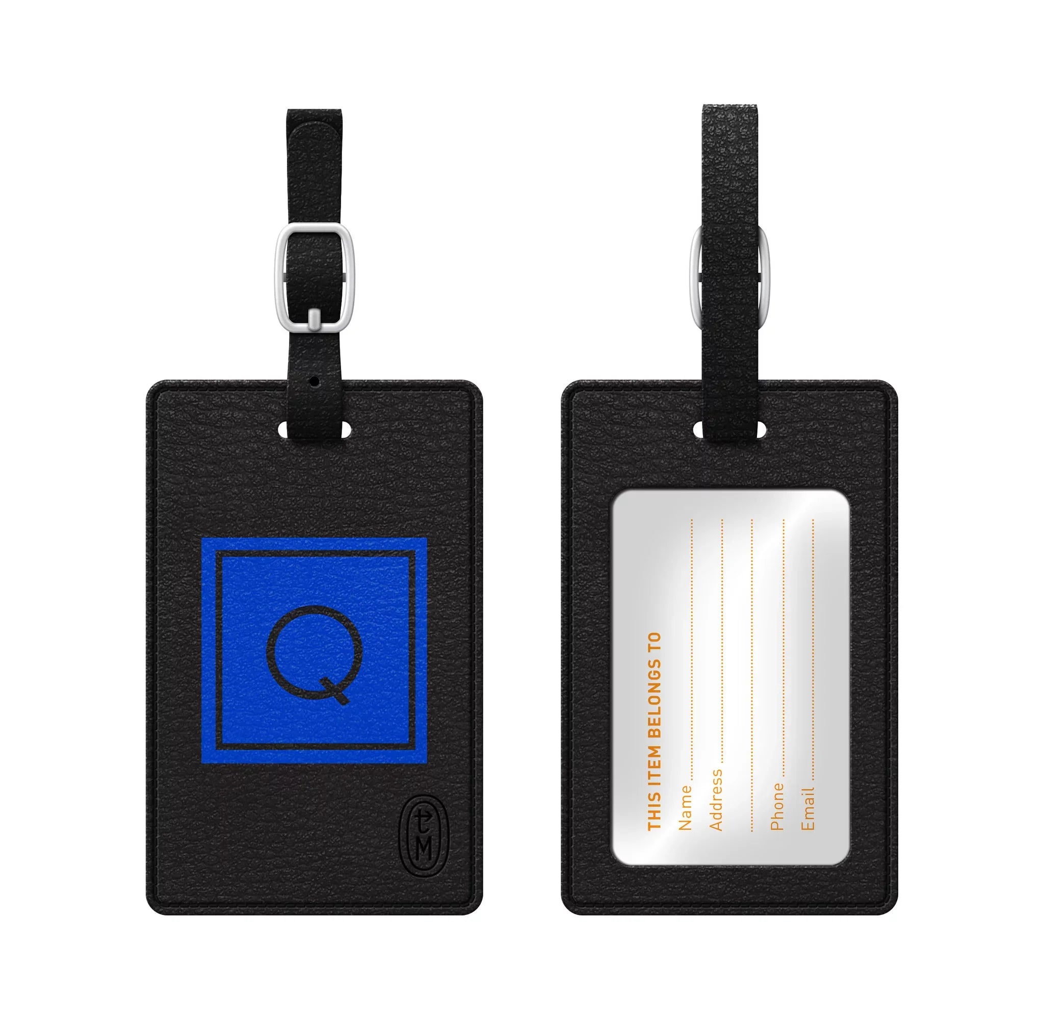 OTM Bag TAGV1BLK-M06M-Q Tag Q Black Marine Centon Monogram Inversed Leather