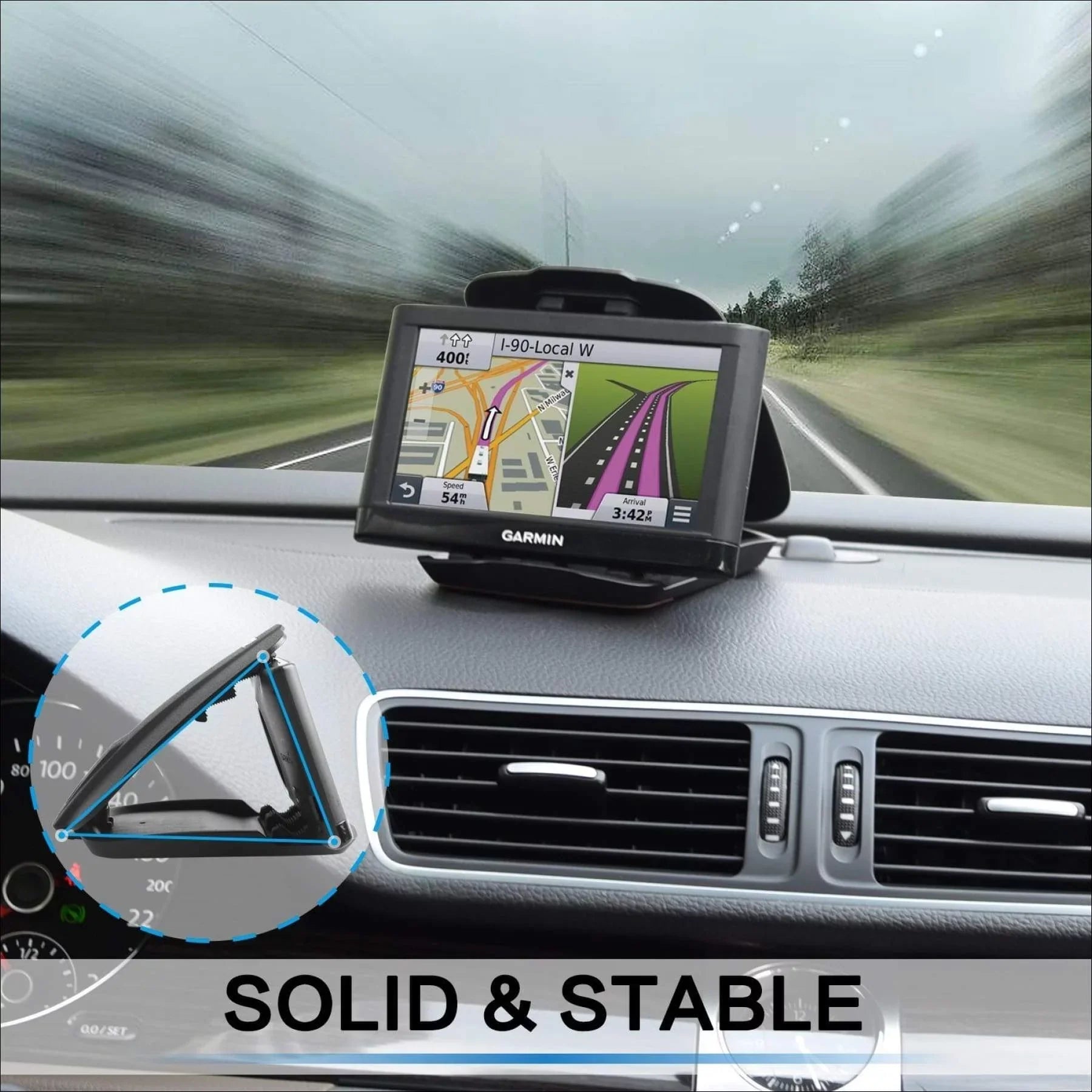 Car for Tomtom, Dashboard Navman, Dash Satnav - Magellan Holder Roadmate, McNally, Mount Cell Rand Drivesmart, Nuvi Garmin for Adhesive Black Replacement Dezl GPS Non-Slip Phone Matte Dock Drive