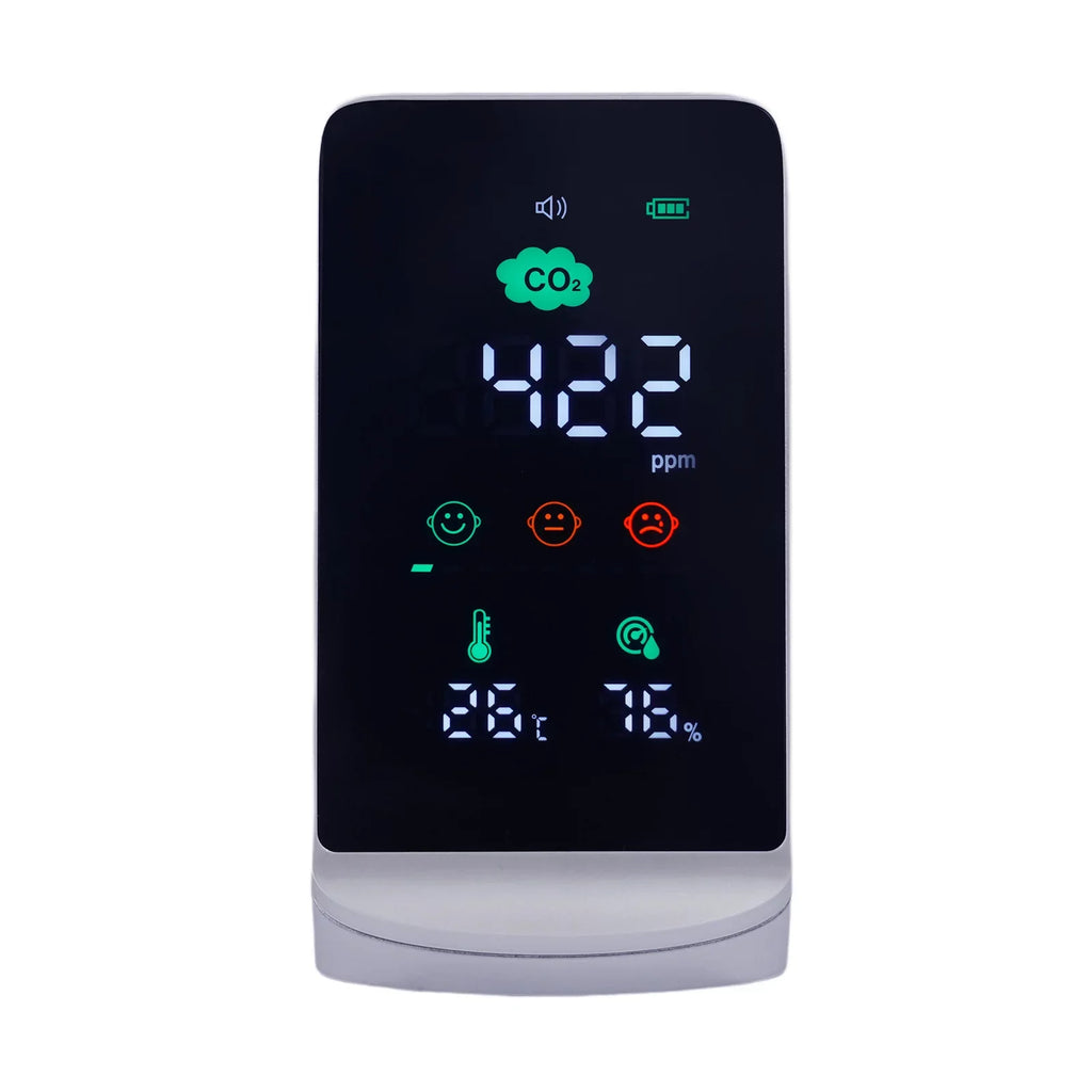 Black) (White, for CO2, Air Miumaeov Monitor Quality Temperature & Humidity Indoor
