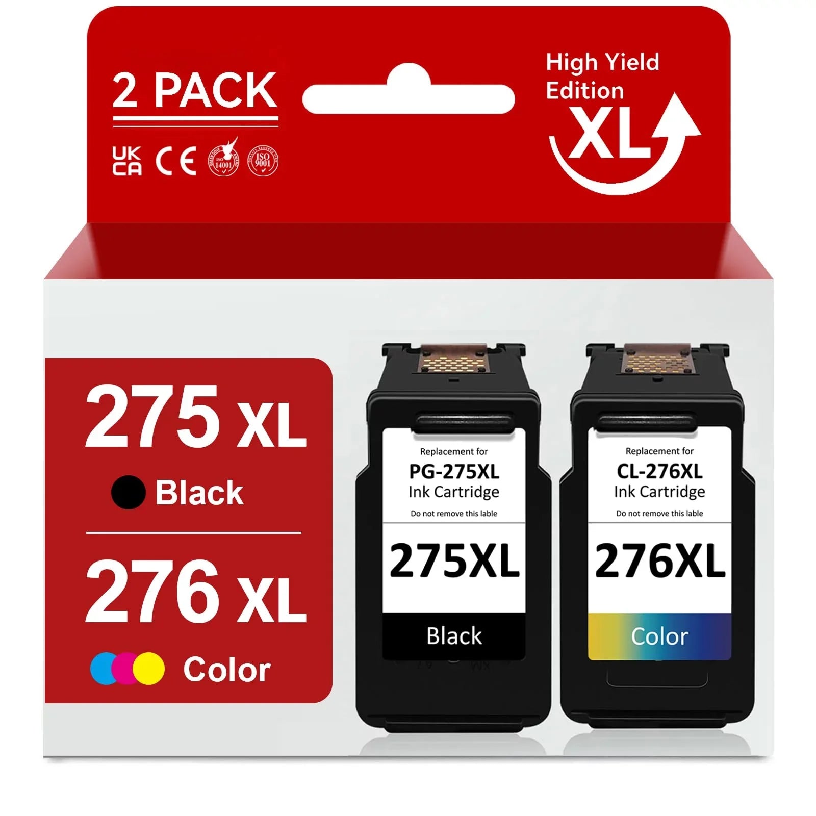 TS3500 TS3520 TR4722 Capacity Compatible XL TR4700 TS3522 TR4720 with Combo 276 CL-276 PG-275 Pack High (1 275XL Canon and Ink Ink Printer PIXMA Black, XL Canon Tri-Color) for 276XL 275 1 Cartridge