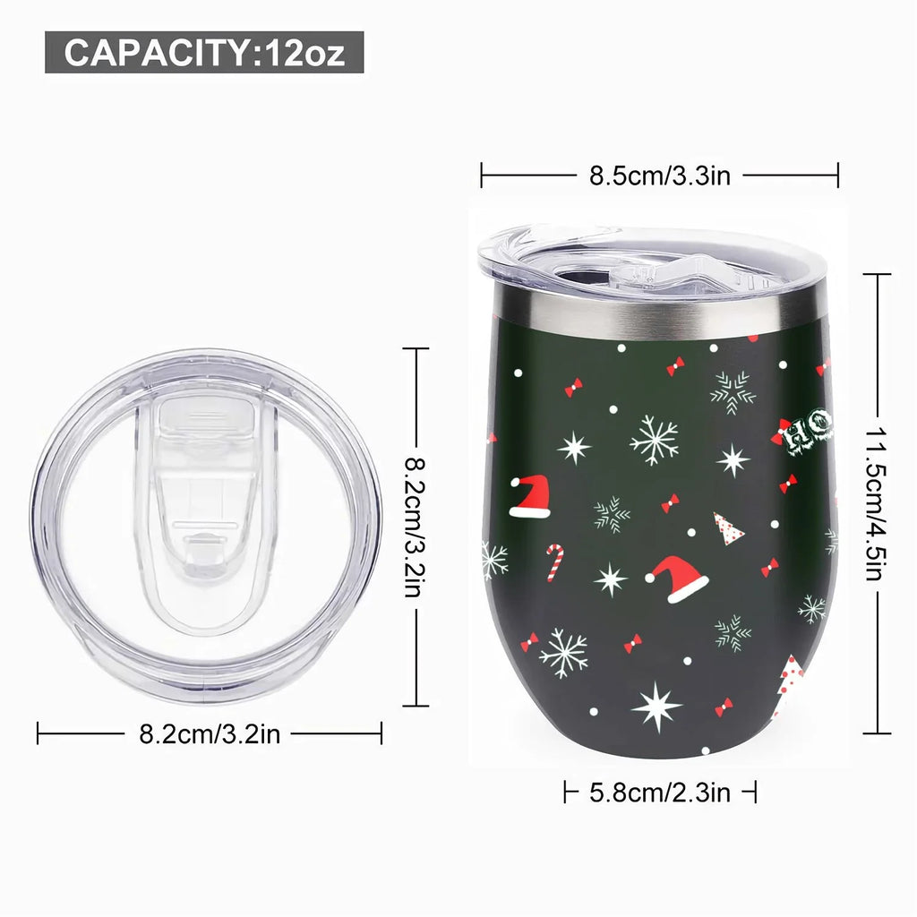 12oz Red Insulated Shape Wine Cups Insulation Christmas with Green Cup Stainless U Steel 304 Layer Cup Tree Tumbler Hidove Cup Lid, with Cups, Big Color and Vacuum Belly Double Eggshell