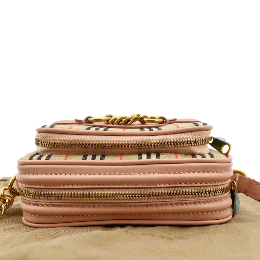 Knight Light Bag Pink Camera Check Link Crossbody BURBERRY Pre-owned 1983