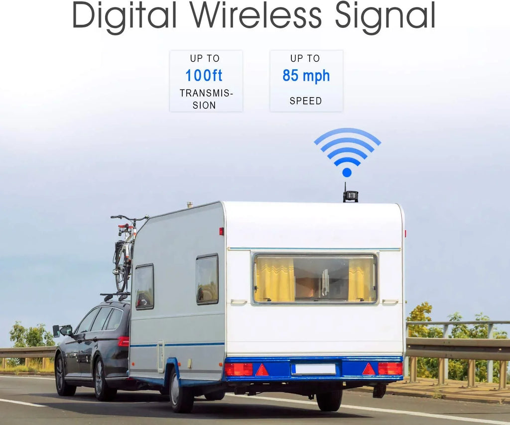Camera Wireless Waterproof Reverse 5th System+7 Trailer Camera Truck IP69 RV Inch for ZEROXCLUB W01 Backup Wireless Wheel Rear Monitor Bus LCD