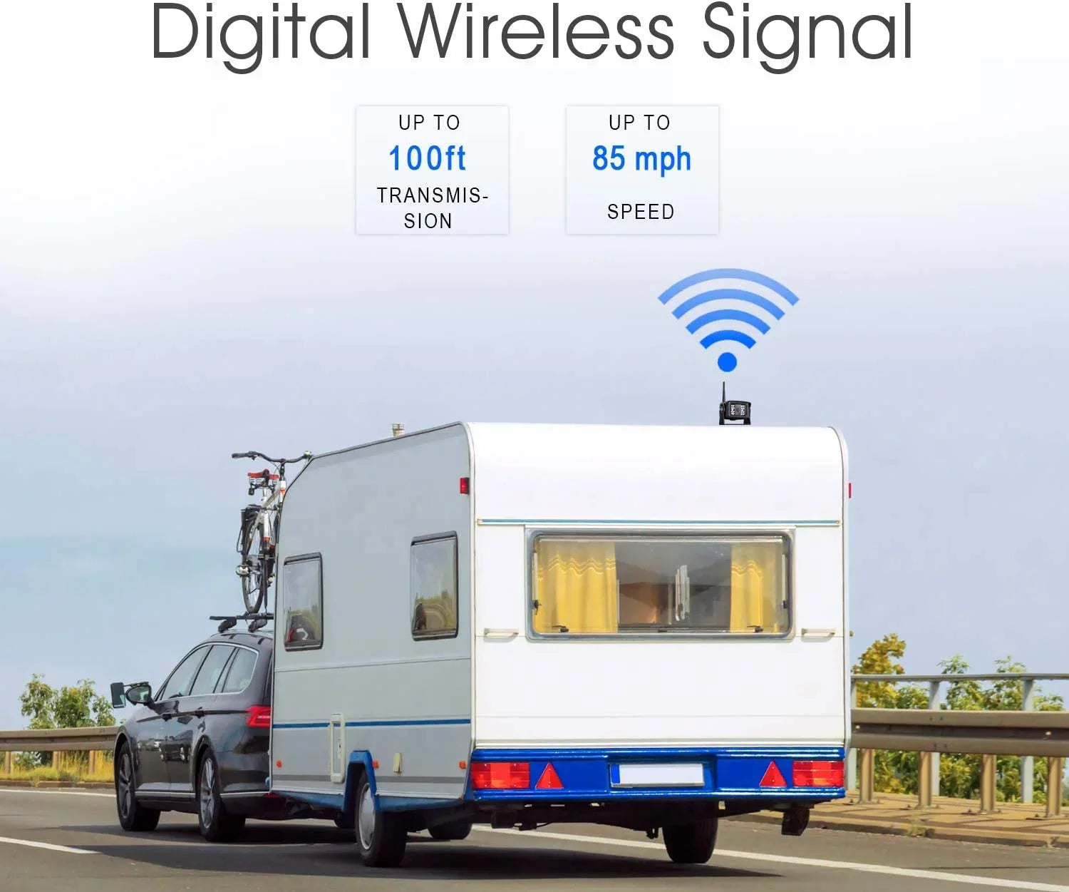 Camera Wireless Waterproof Reverse 5th System+7 Trailer Camera Truck IP69 RV Inch for ZEROXCLUB W01 Backup Wireless Wheel Rear Monitor Bus LCD