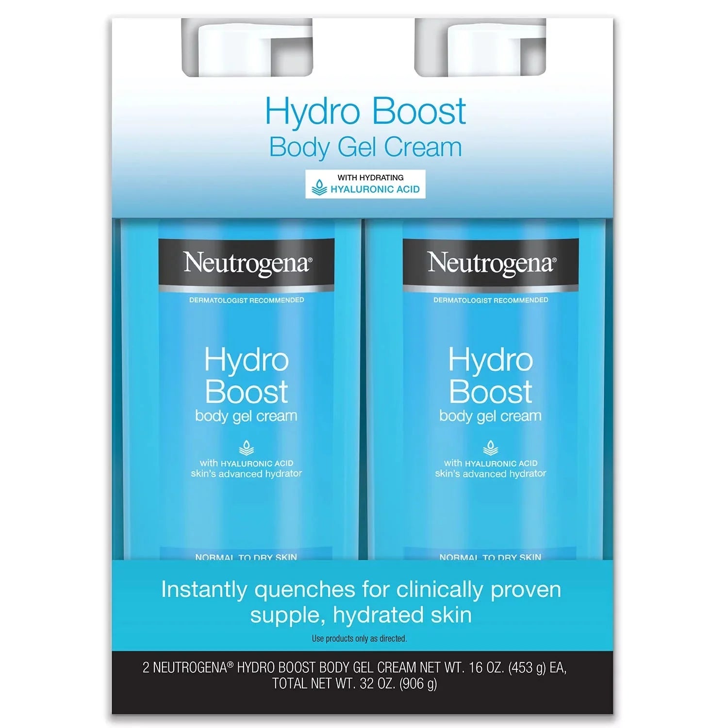 S Boost Cream (Pack Body Gel Absorbing Hydrating Fast Hyaluronic for Acid, 2) Hydro of Cream Neutrogena with Fragrance-Free