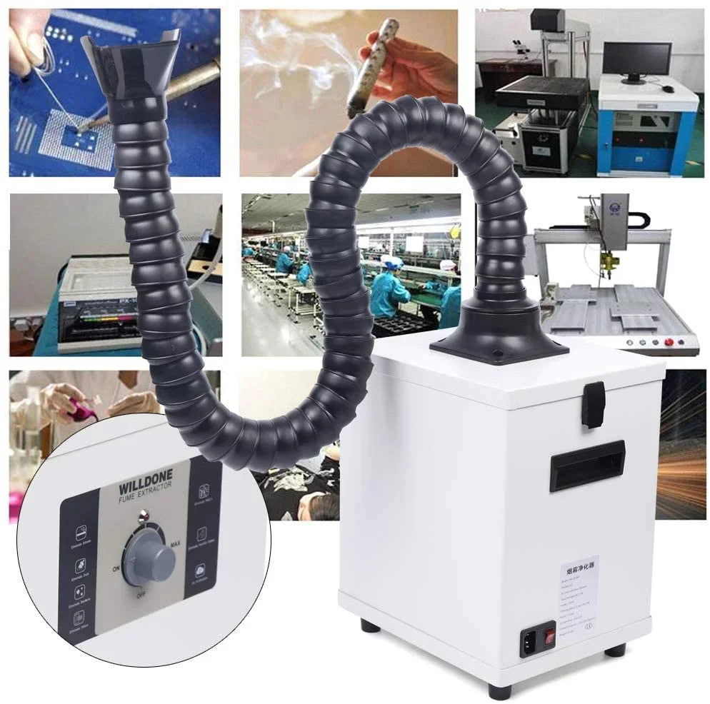 Air Filter Purifier 3-Layer Fume Smoke Rotatable 360¡ã Hose, With Extractor Fetcoi Singel-Head &