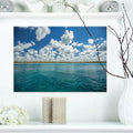 Canvas Sea" x Designart Oversized in. Beach "White ART DESIGN 20 12 high Fluffy Over in. Clouds Artwork wide