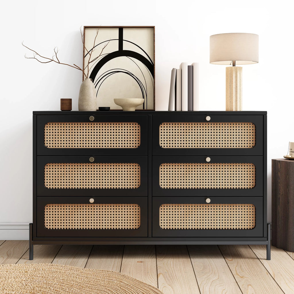 Modern Wood 3 6 Chest Tier Fresco Living Room, Bedroom, Black Drawer, Entryway, Wide of Al with Storage Accent Drawers, Dresser Cabinet for