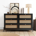 Modern Wood 3 6 Chest Tier Fresco Living Room, Bedroom, Black Drawer, Entryway, Wide of Al with Storage Accent Drawers, Dresser Cabinet for