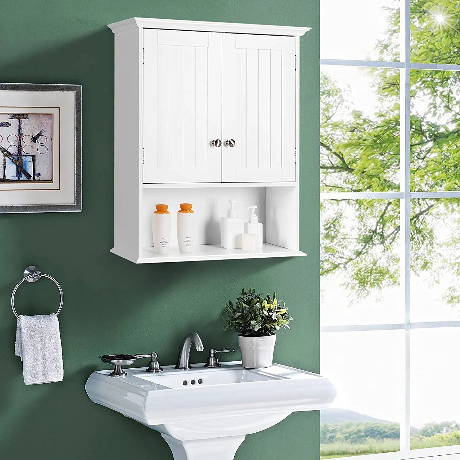 Wall Storage & Bathroom Storage Bathroom Kitchen Shelves, Bathroom Doors Cabinet Cabinet, Living Cabinet Multipurpose Mounted Medicine for Wall Hanging with Wooden Cabinet Room,