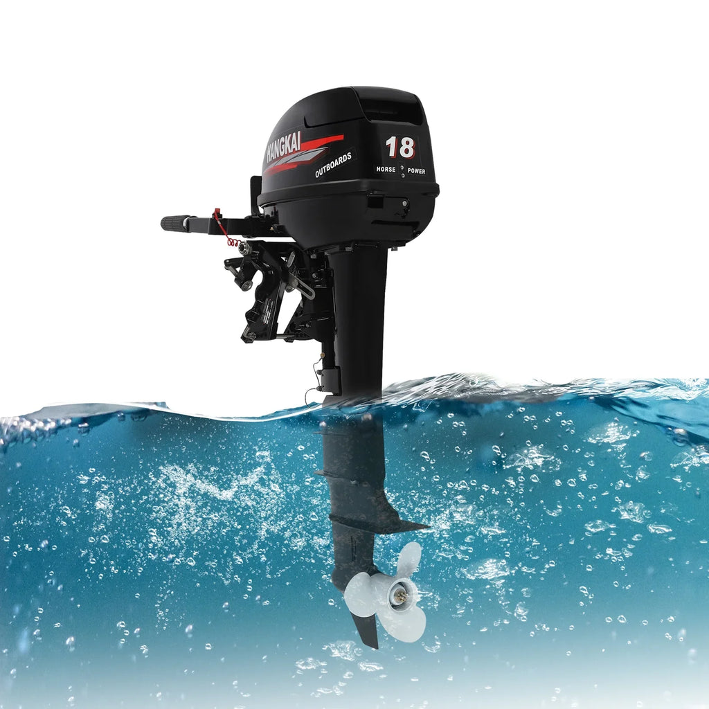 Engine 2 246cc Cooling Alloy Water Wuzstar 18 Aluminum w/CDI Long Motor HP System Shaft Boat Fishing Outboard Stroke Motor, Boat
