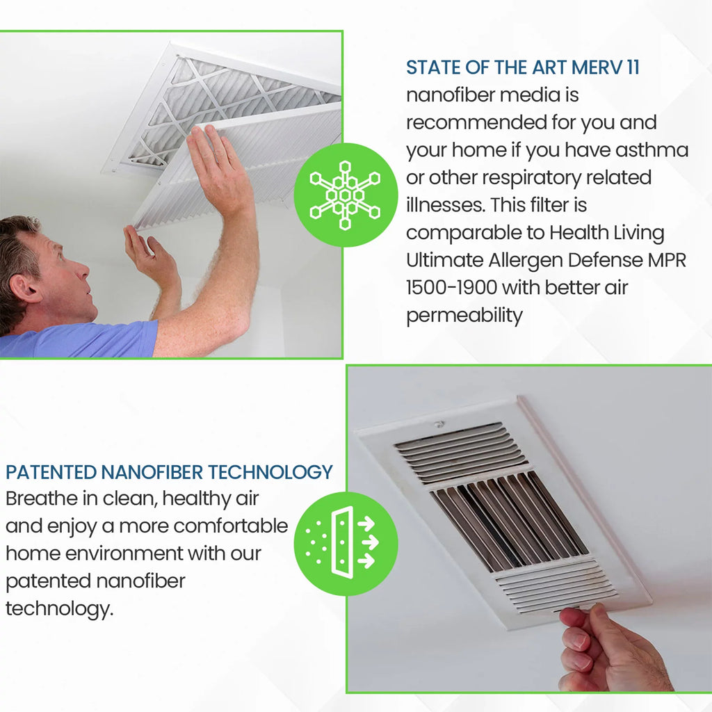 (4 11 Home 16x20x1 Pack) 6500 MERV Air Filti Filter Pleated Furnace HVAC
