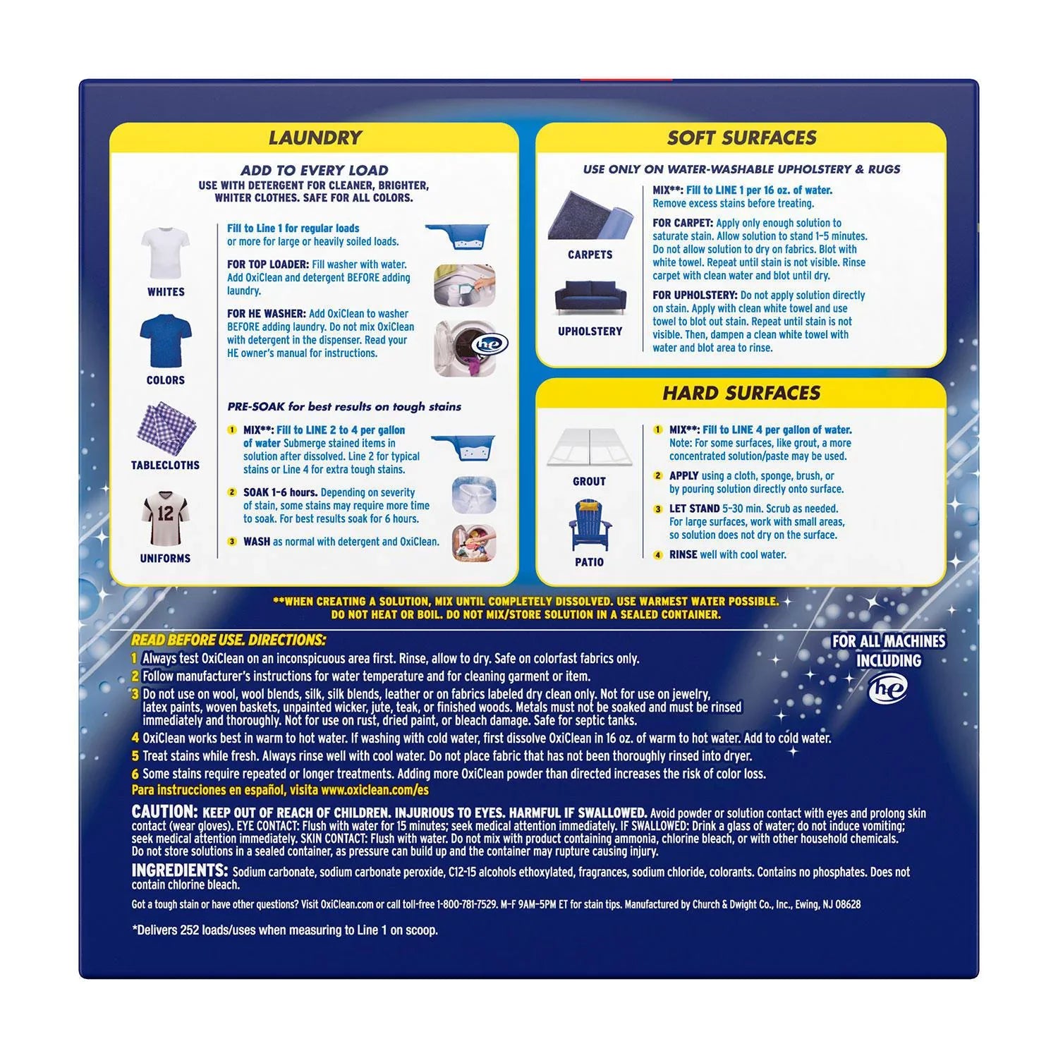 Remover, Efficiency Max OxiClean 252 Stain Loads